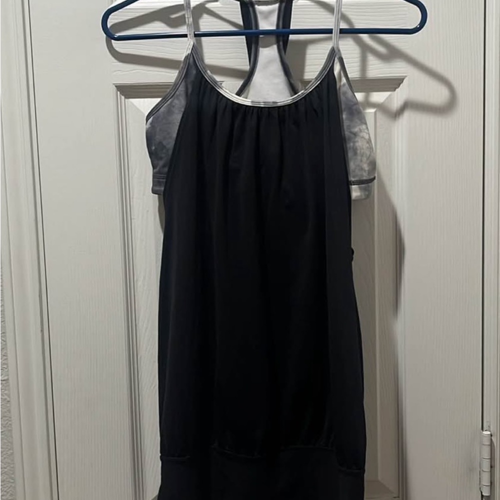 LULULEMON Black and Gray Racerback Tank Top